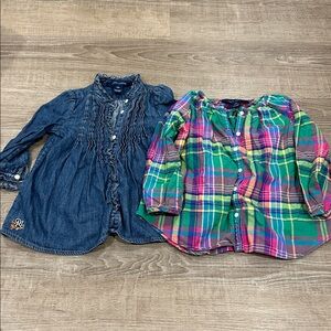 Ralph Lauren Denim and Plaid Button Down Tunics